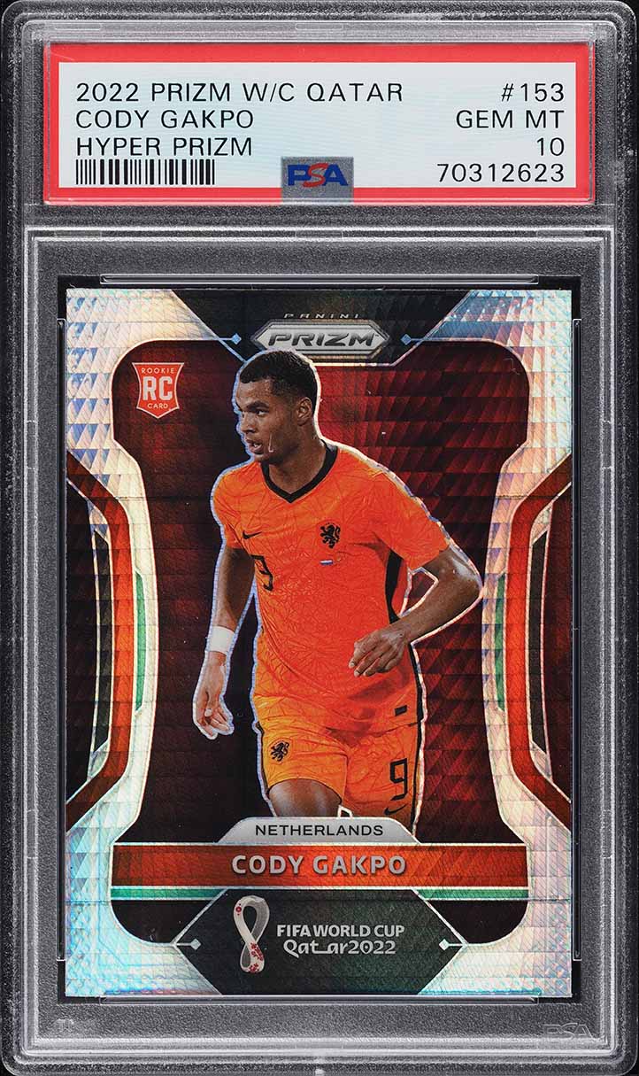 2022 Panini Prizm World Cup Hyper Cody Gakpo ROOKIE #153 PSA 10 GEM MINT