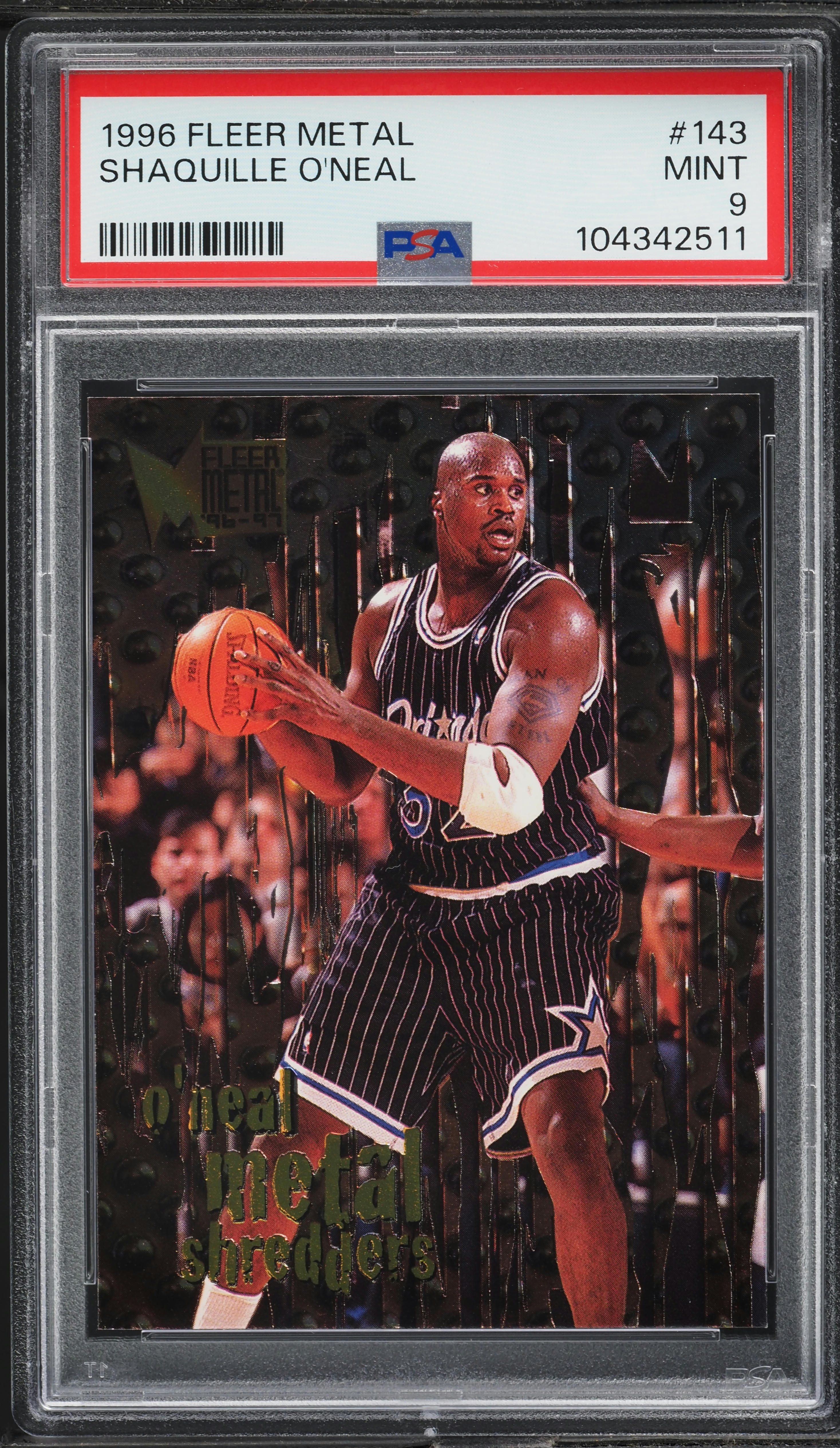 1996 Metal Shredders Shaquille O'Neal #143 PSA 9 MINT