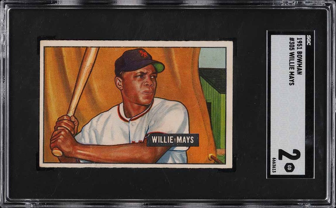 1951 Bowman Willie Mays ROOKIE #305 SGC 2 GD