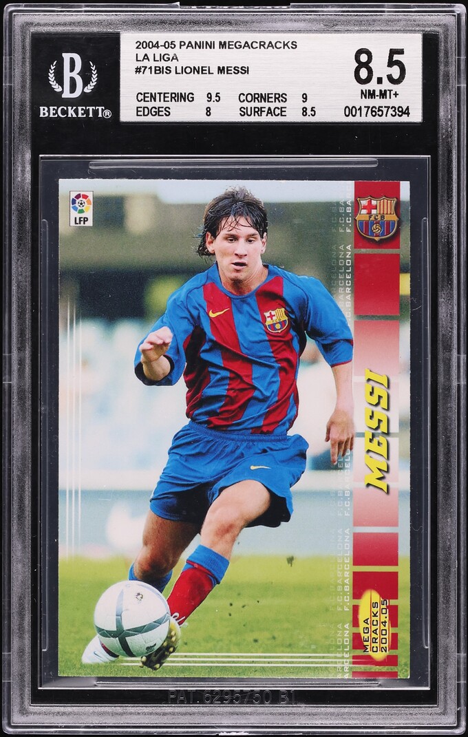2004 Panini Sports Mega Cracks LaLiga Lionel Messi ROOKIE #71BIS BGS 8.5 NM-MT+