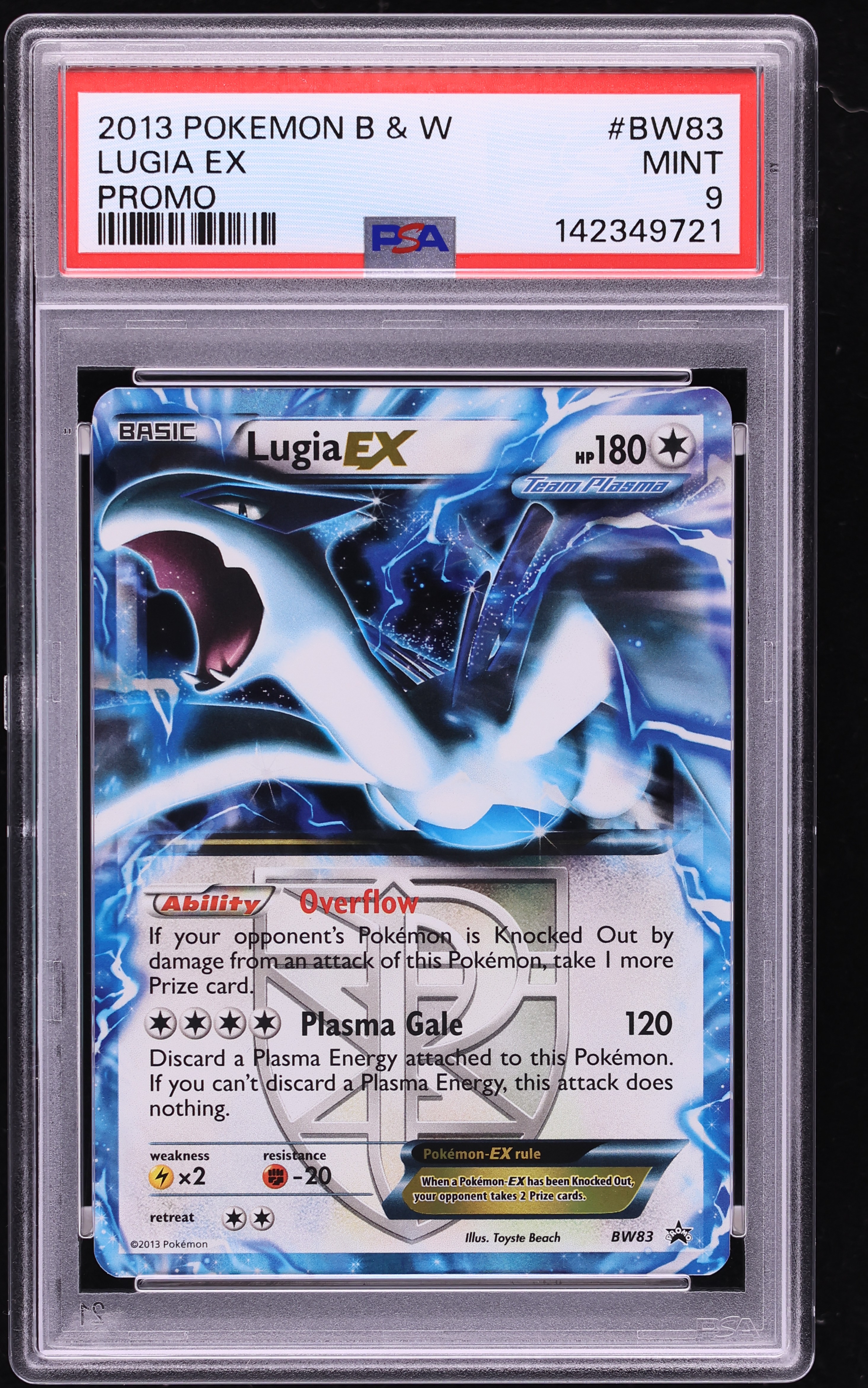 2013 Pokemon Black & White Black Star Promo Lugia EX #BW83 PSA 9 MINT