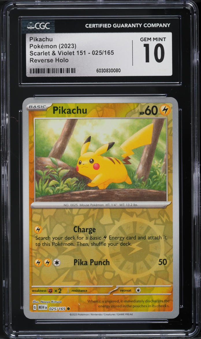 2023 Pokemon Scarlet & Violet 151 Reverse Holo Pikachu #25 CGC 10 GEM MINT