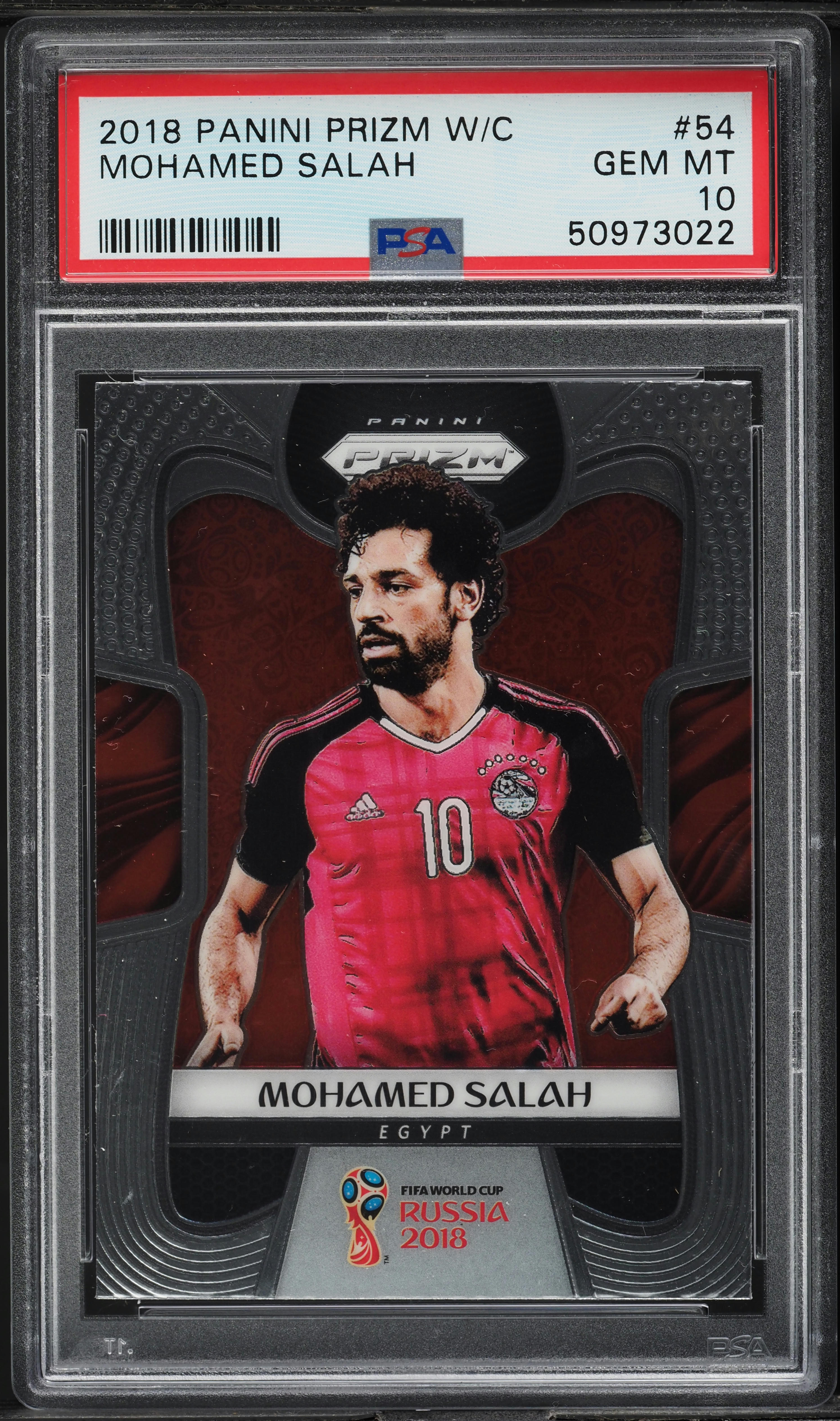 2018 Panini Prizm World Cup Mohamed Salah #54 PSA 10 GEM MINT