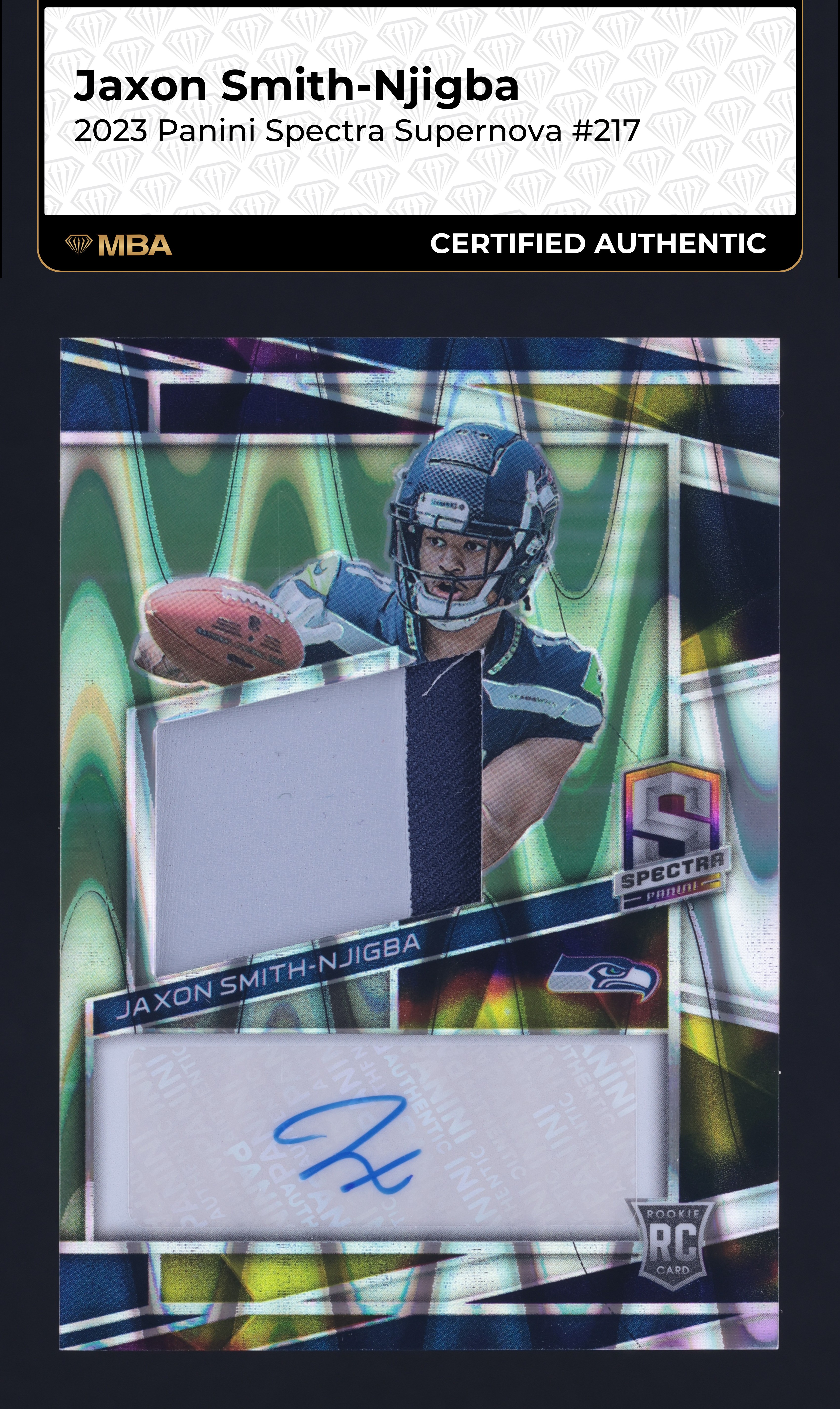 2023 Panini Spectra Supernova Jaxon Smith-Njigba RC PATCH AUTO /70 #217 MBA AUTH