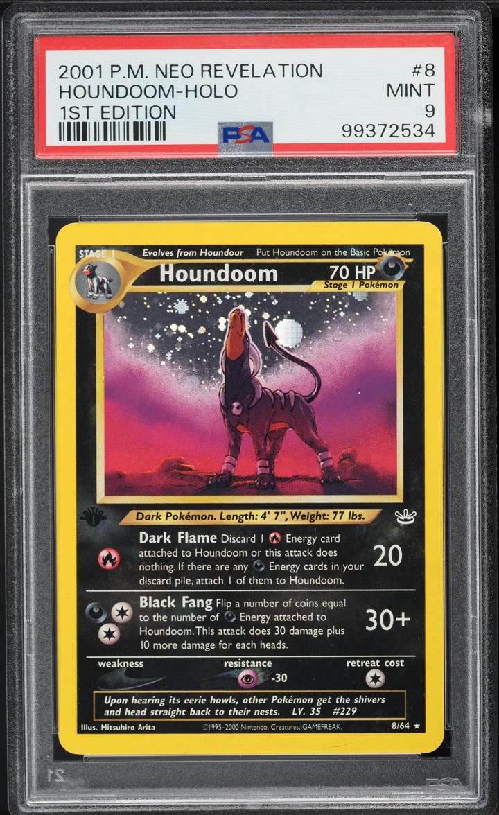 2001 Pokemon Neo Revelation 1st Edition Holo Houndoom #8 PSA 9 MINT
