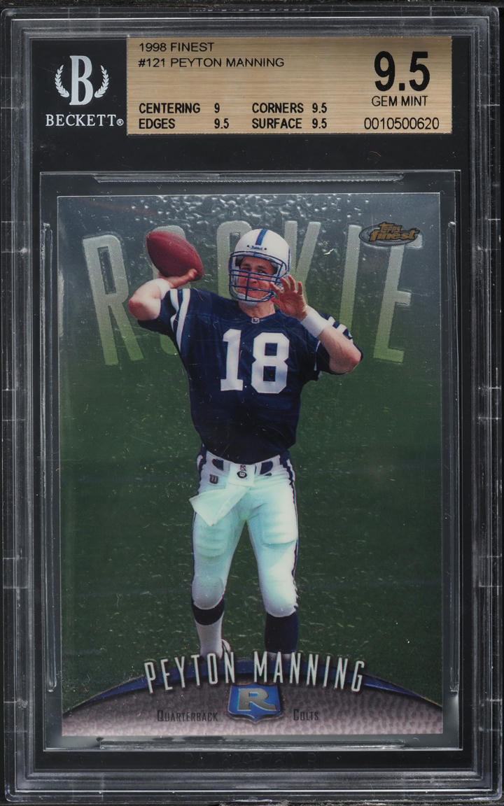 1998 Finest Football Peyton Manning ROOKIE #121 BGS 9.5 GEM MINT