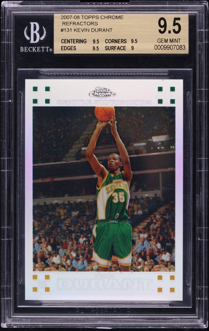 その他 2007-08 Topps Chrome Kevin Durant RC 2007-08 Topps Chrome X-Fractor #131 Kevin Durant Rookie Card