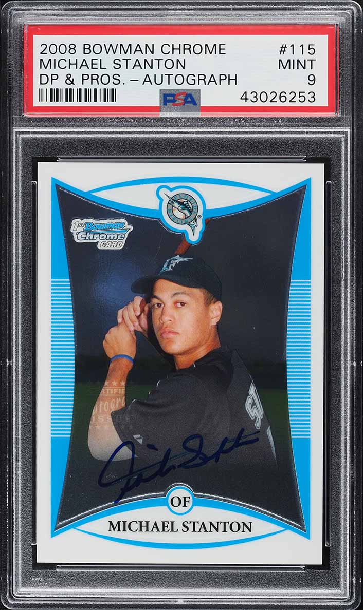 2008 Bowman Chrome Draft Giancarlo Stanton ROOKIE AUTO #BDPP115 PSA 9 MINT
