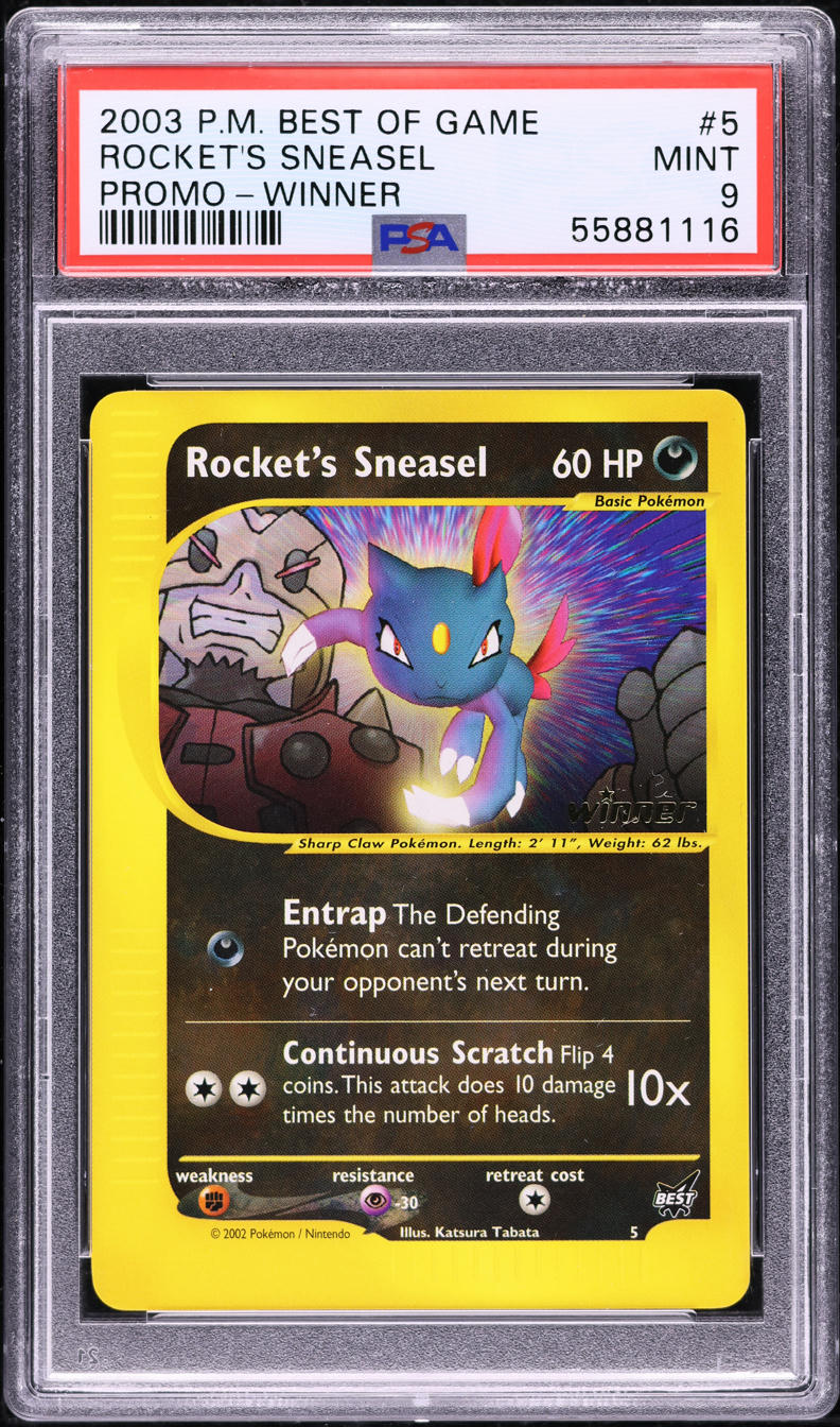 2003 Pokemon Best Of Game Promo Winner Rocket's Sneasel #5 PSA 9 MINT