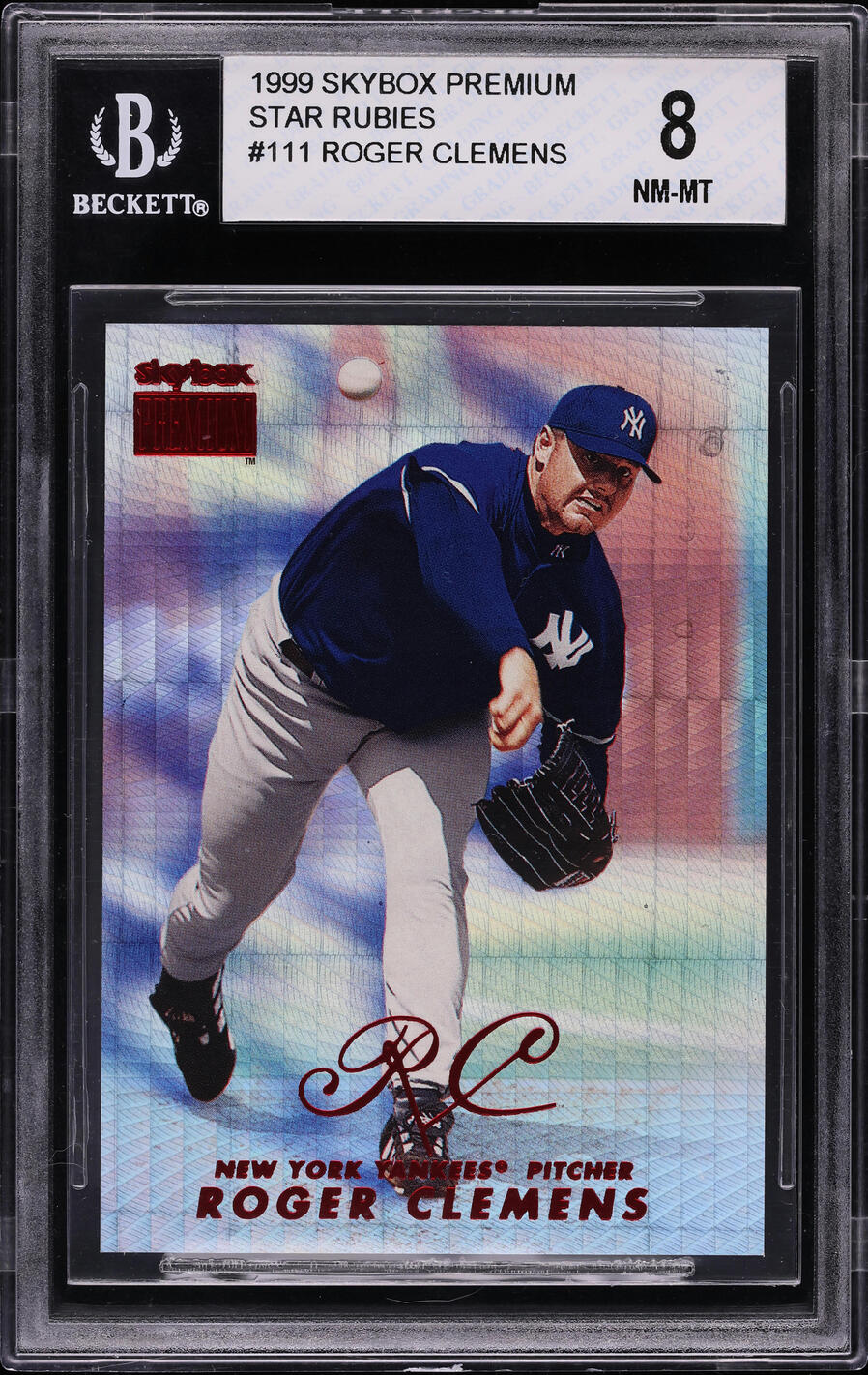 1999 Skybox Premium Star Rubies Roger Clemens /50 #111 BGS 8 NM-MT