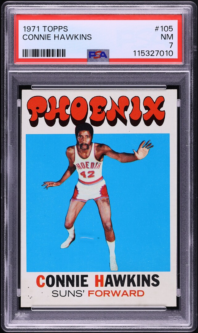1971 Topps Basketball Connie Hawkins #105 PSA 7 NRMT