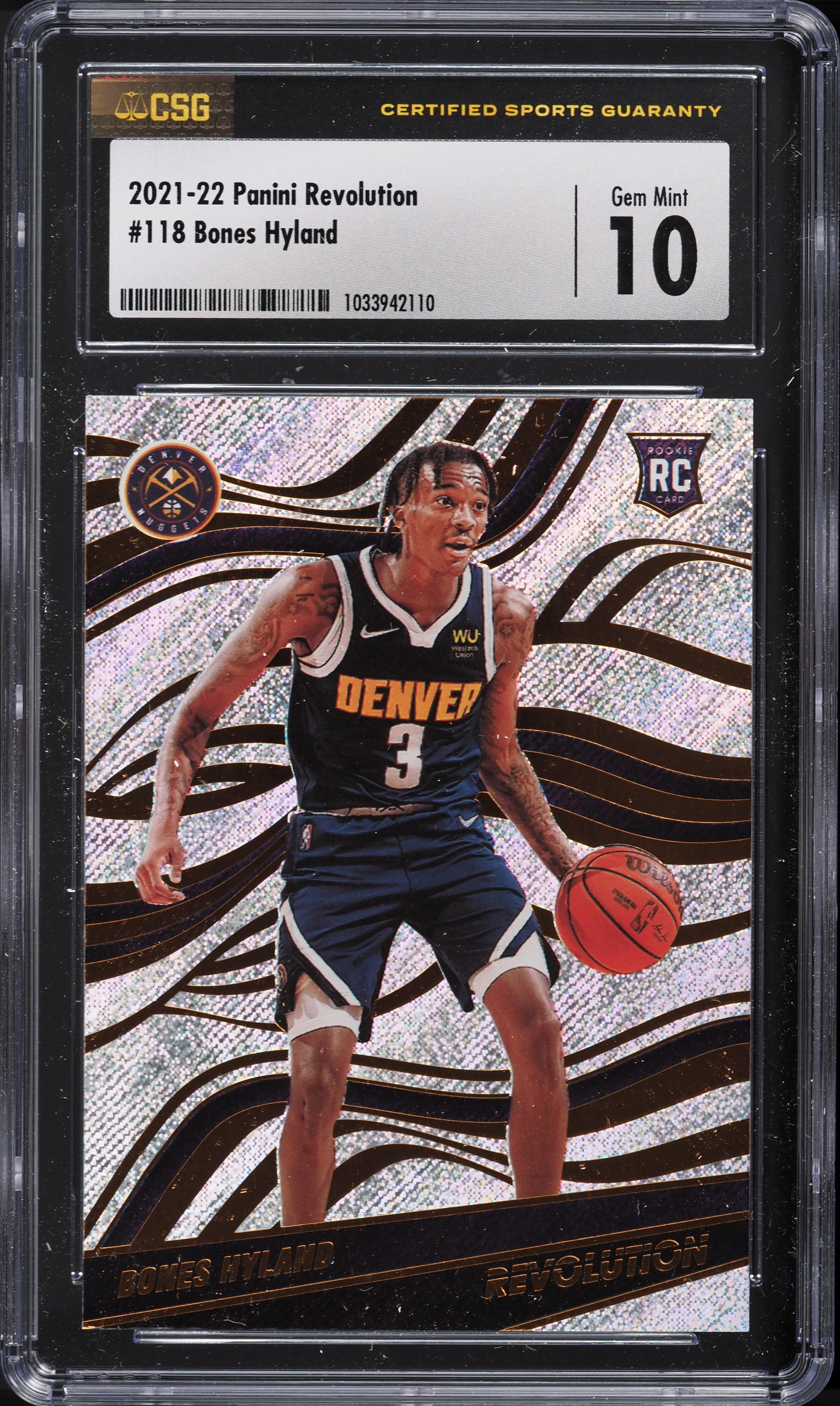 2021 Panini Revolution Bones Hyland ROOKIE #118 CSG 10 GEM MINT