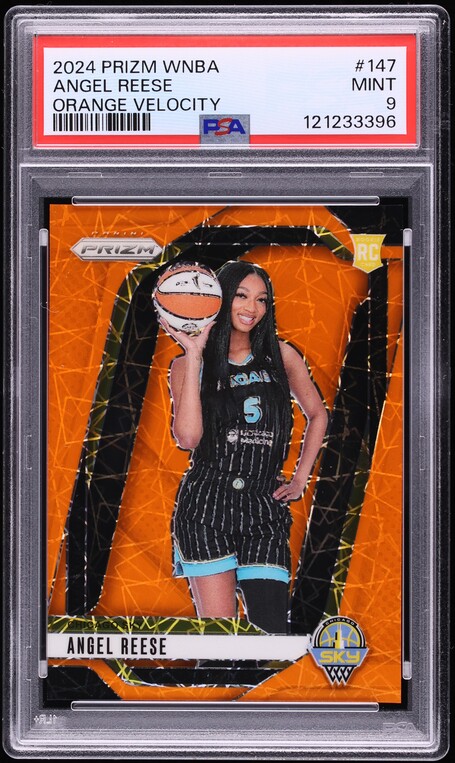 2024 Panini Prizm WNBA Orange Velocity Angel Reese ROOKIE #147 PSA 9 MINT