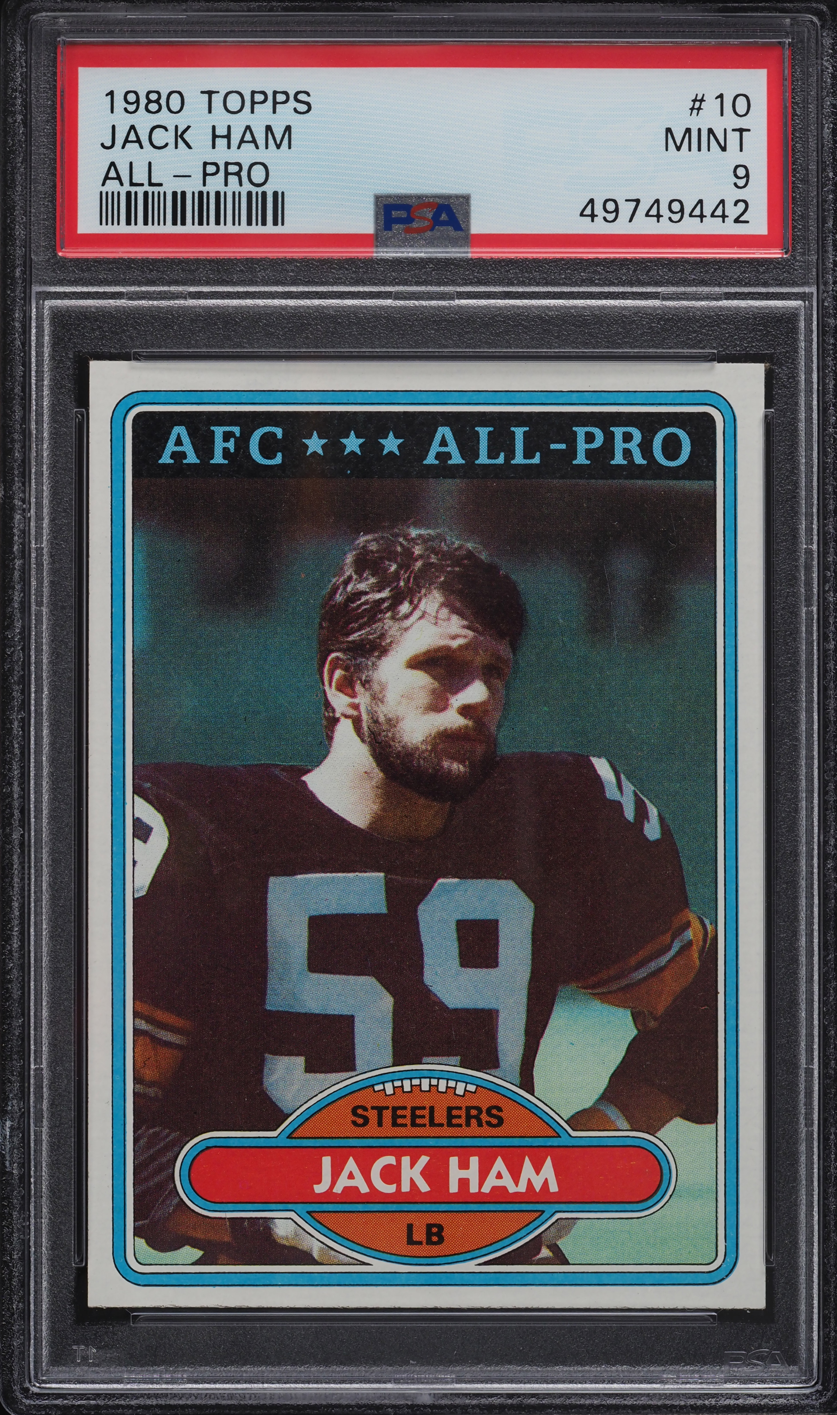 1980 Topps Football Jack Ham ALL-PRO #10 PSA 9 MINT