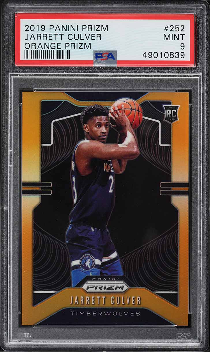 2019 Panini Prizm Orange Prizms Jarrett Culver ROOKIE /49 #252 PSA 9 MINT