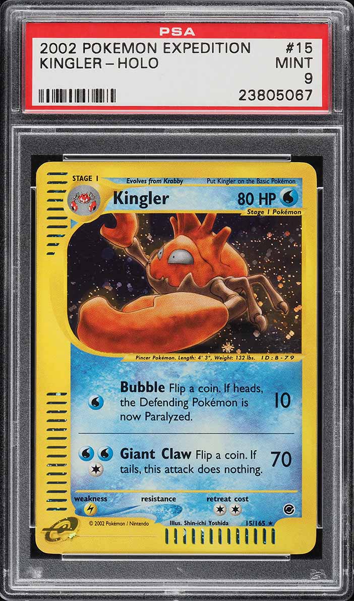 2002 Pokemon Expedition Holo Kingler #15 PSA 9 MINT