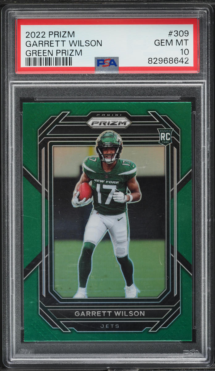 2022 Panini Prizm Green Garrett Wilson ROOKIE #309 PSA 10 GEM MINT