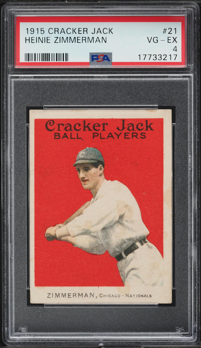 1915 Cracker Jack Heinie Zimmerman #21 PSA 4 VGEX