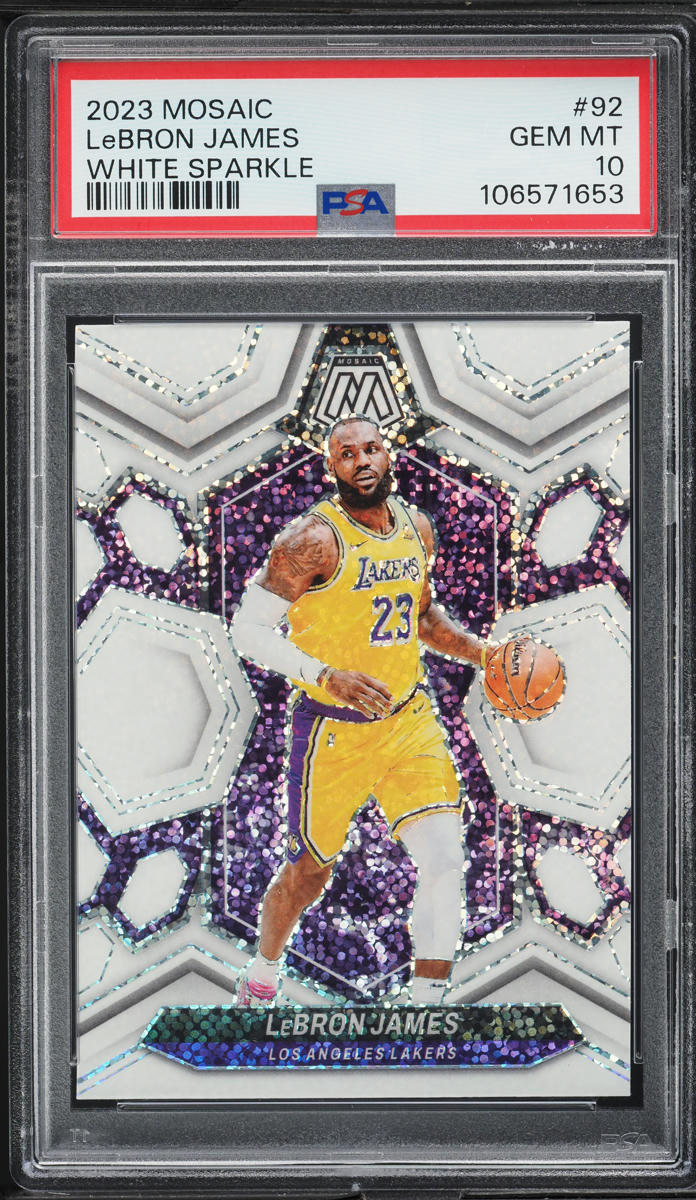 2023 Panini Mosaic White Sparkle LeBron James #92 PSA 10 GEM MINT