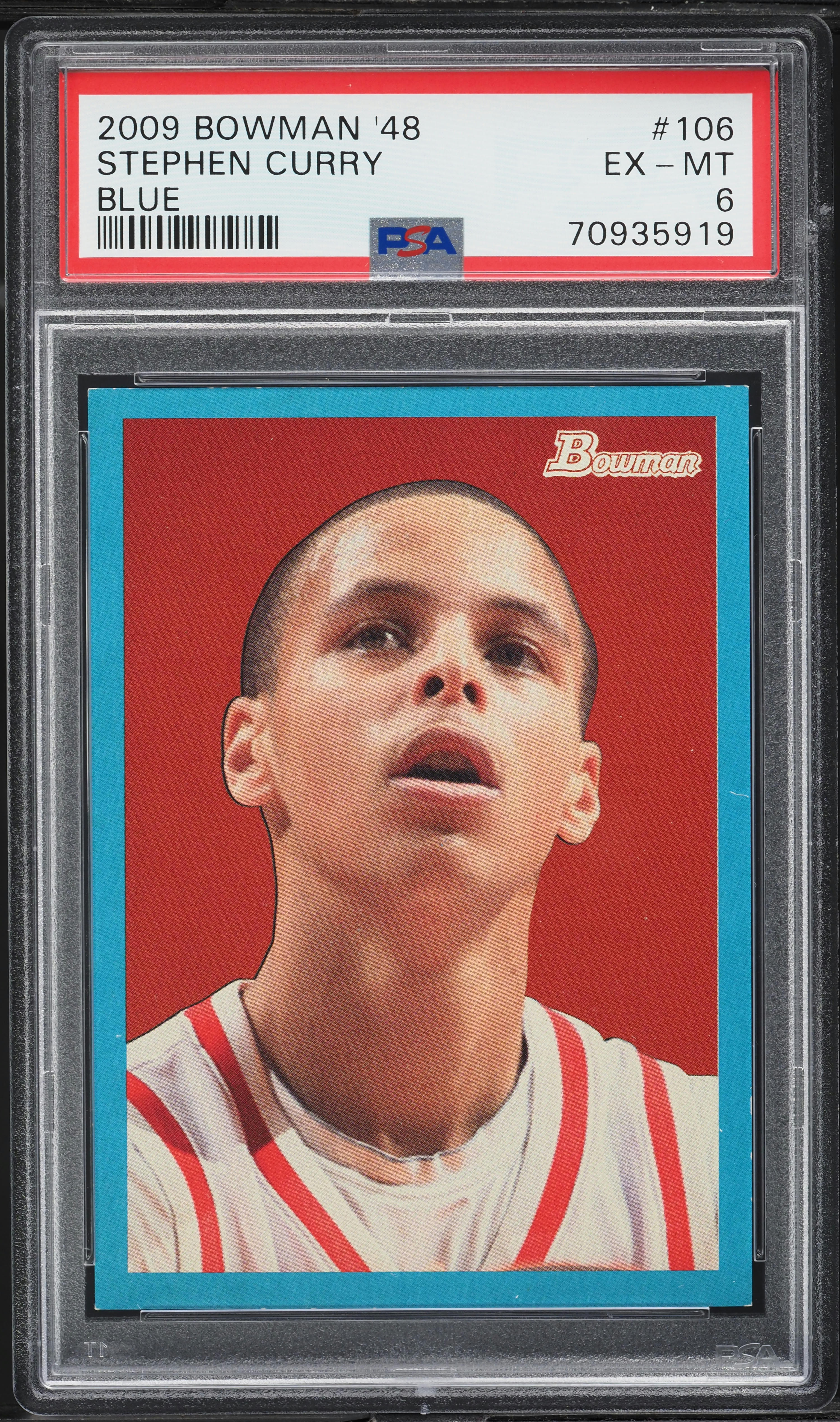 2009 Bowman '48 Blue Stephen Curry ROOKIE /1948 #106 PSA 6 EXMT