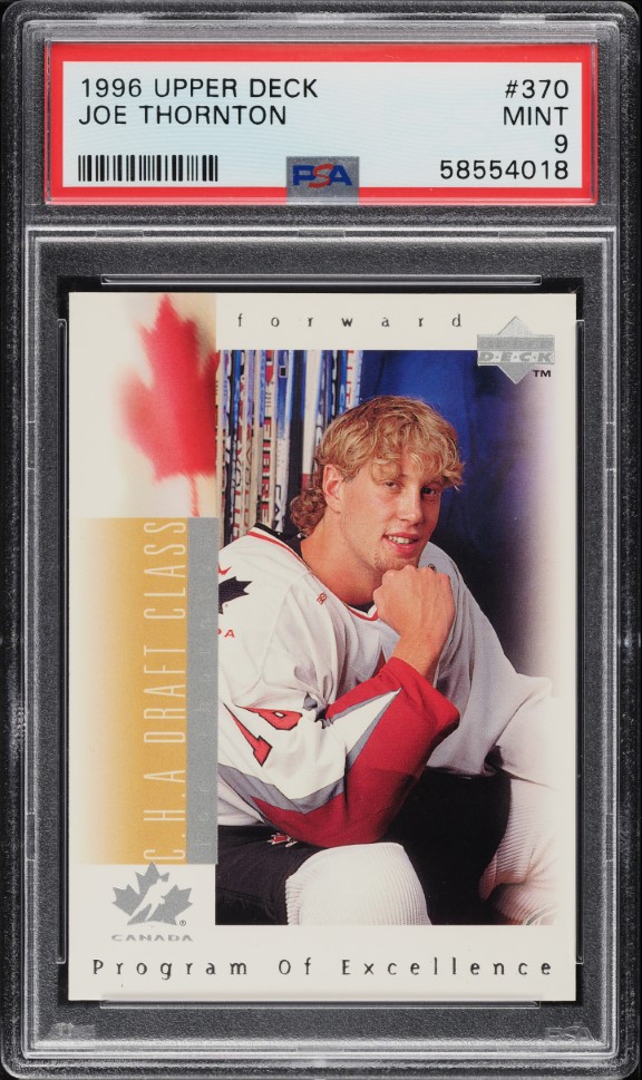 1996 Upper Deck Program Of Excellence Joe Thornton ROOKIE #370 PSA 9 MINT