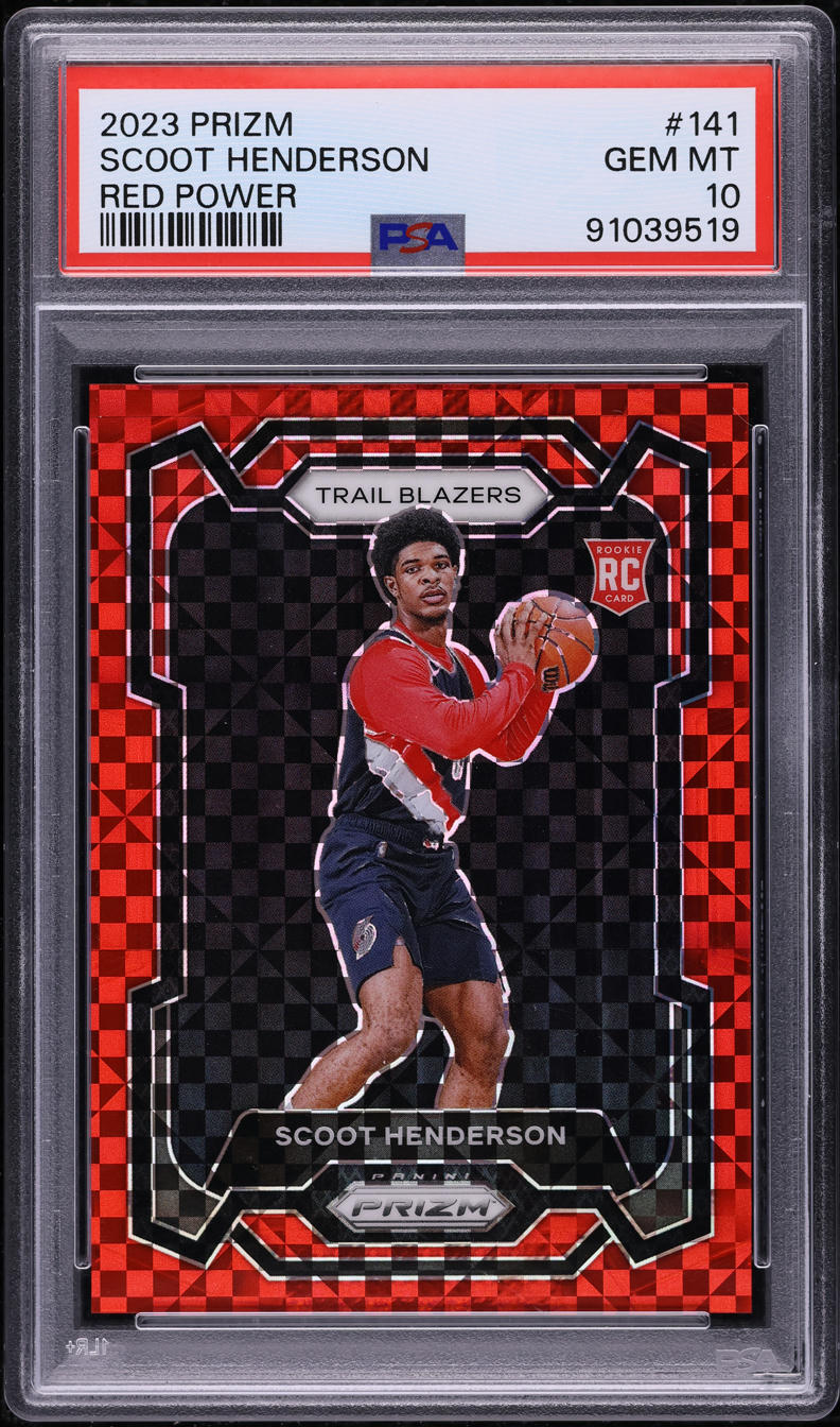 2023 Panini Prizm Red Power Scoot Henderson ROOKIE /75 #141 PSA 10 GEM MINT