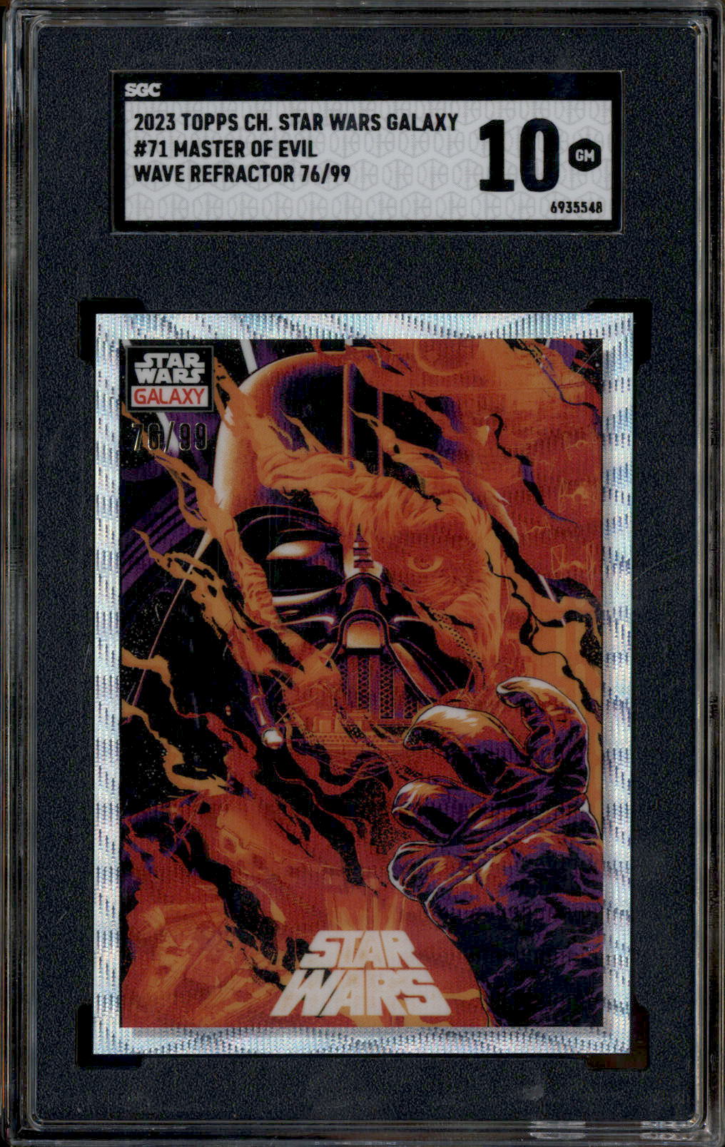 2023 Topps Chrome Star Wars Galaxy Wave Refractor #71 Master of Evil /99 SGC 10