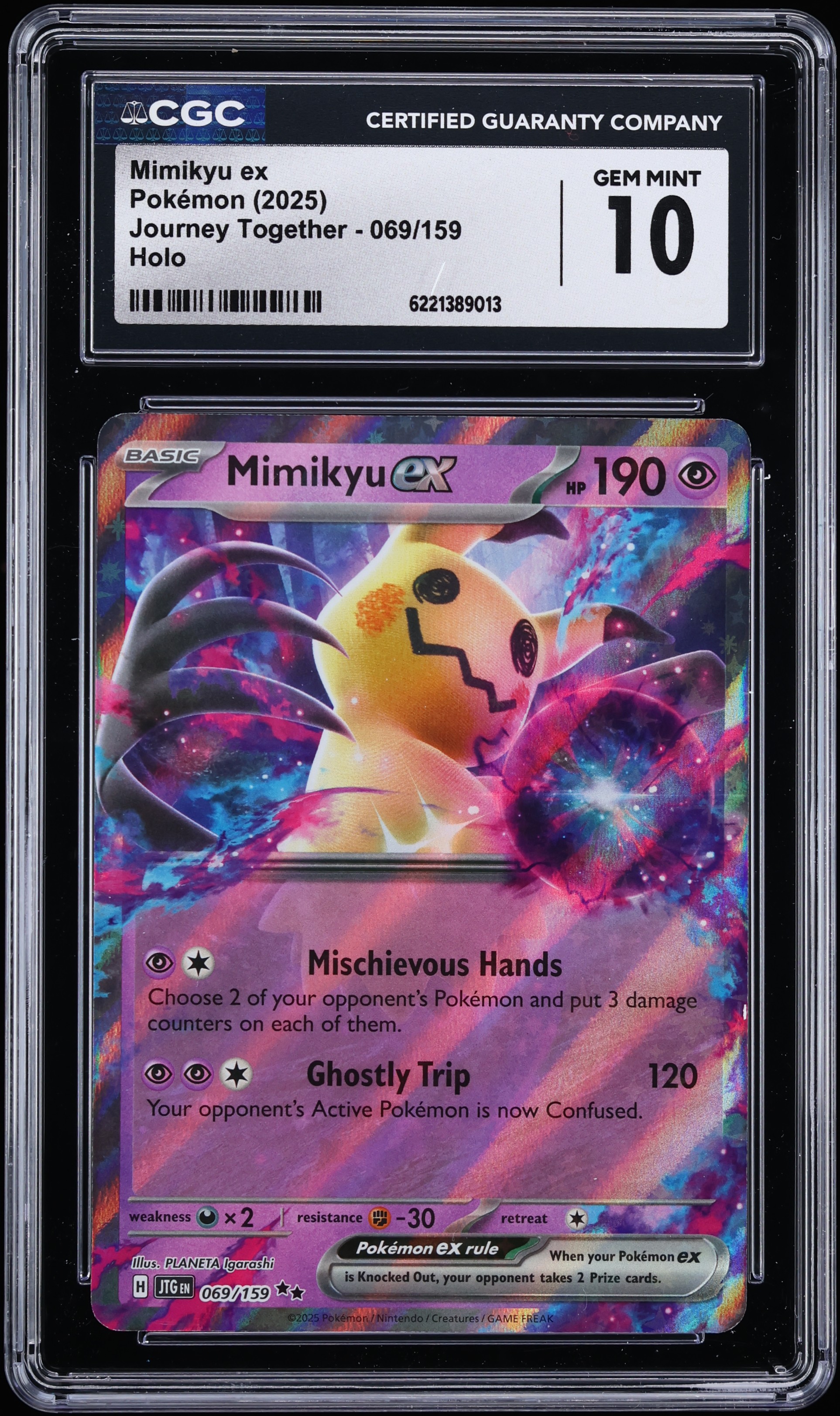 2025 Pokemon Scarlet & Violet Journey Together Holo Mimikyu Ex #69 CGC 10 GEM MINT
