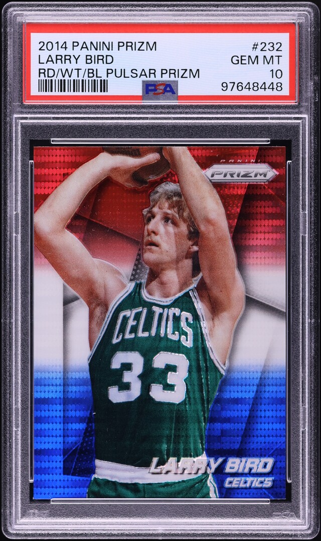 2014 Panini Prizm Red White Blue Pulsar Larry Bird #232 PSA 10 GEM MINT