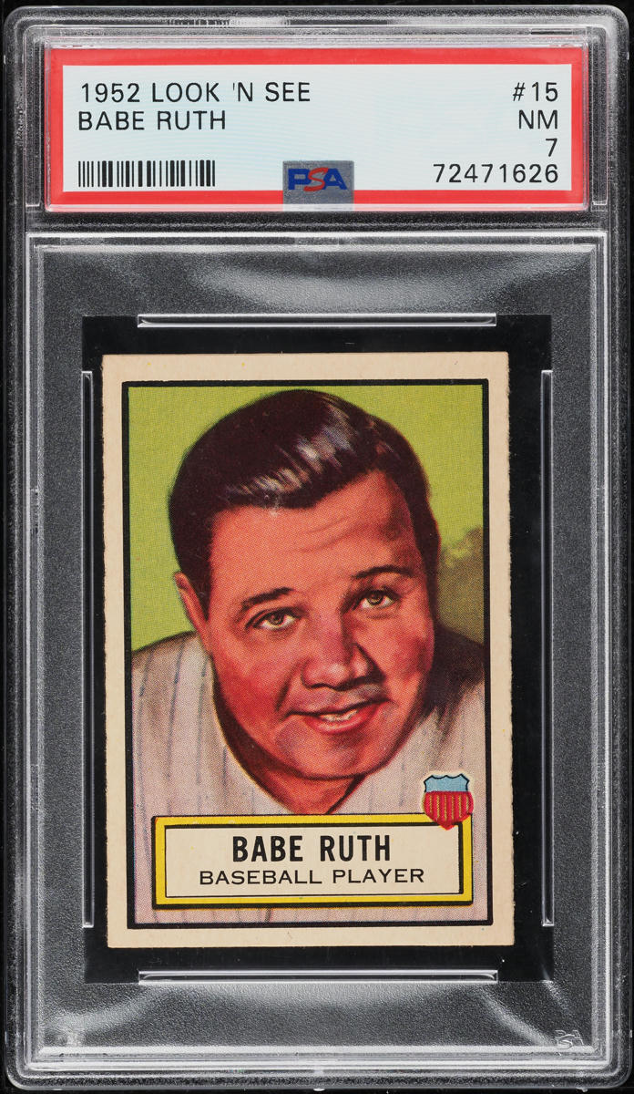 1952 Topps Look 'N See Babe Ruth #15 PSA 7 NRMT