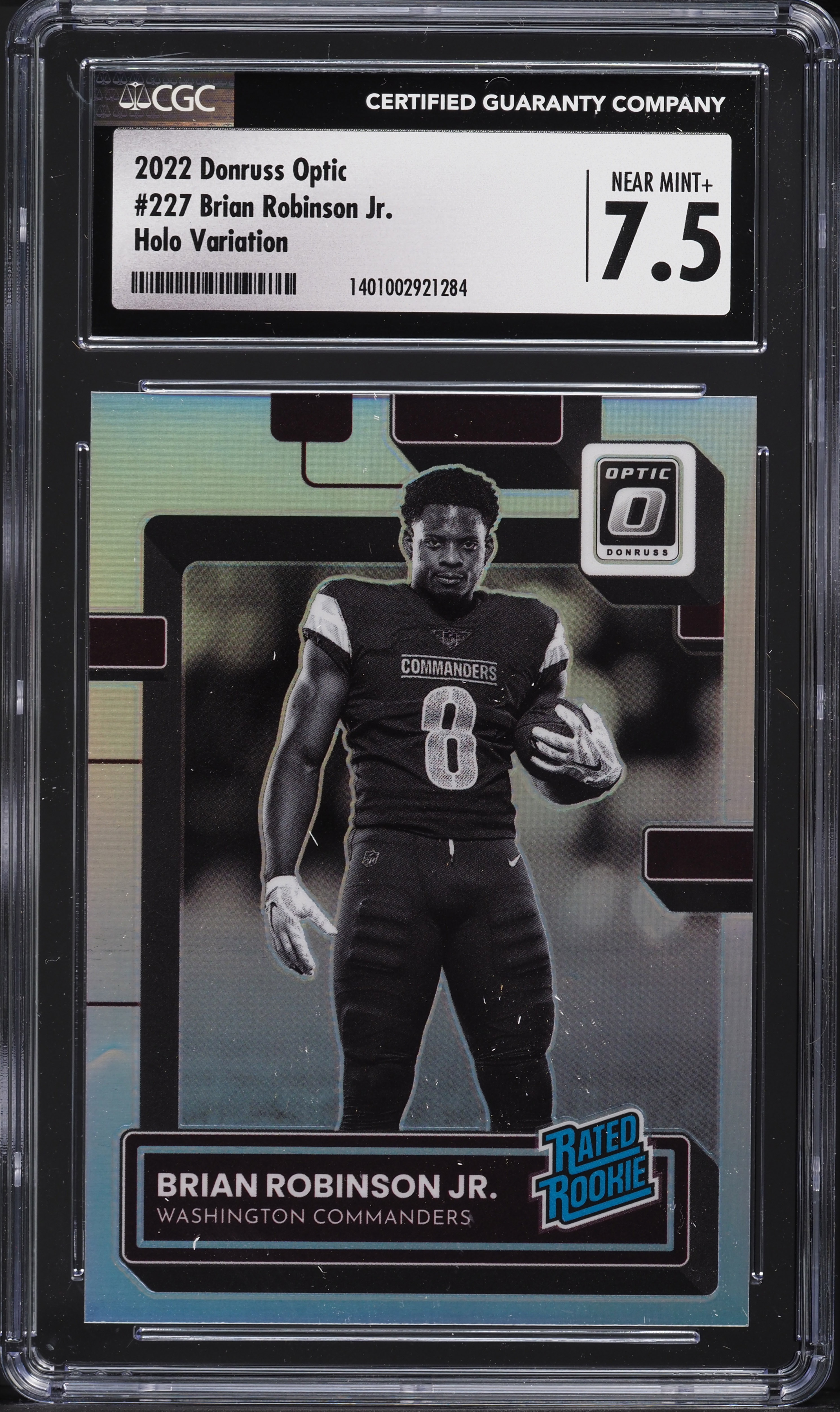 2022 Donruss Optic Holo Variation Brian Robinson Jr. ROOKIE #227 CGC 7.5 NRMT+