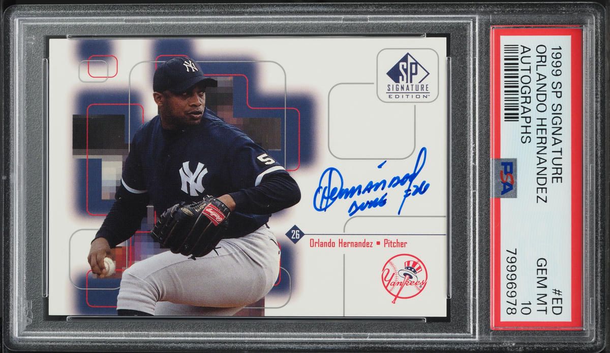 Orlando Hernandez #ED 1999 SP Signature Edition Baseball Gold Autographs