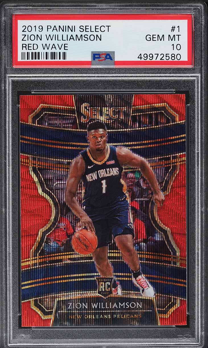 2019 Select Concourse Red Wave Prizm Zion Williamson ROOKIE #1 PSA 10 GEM MINT