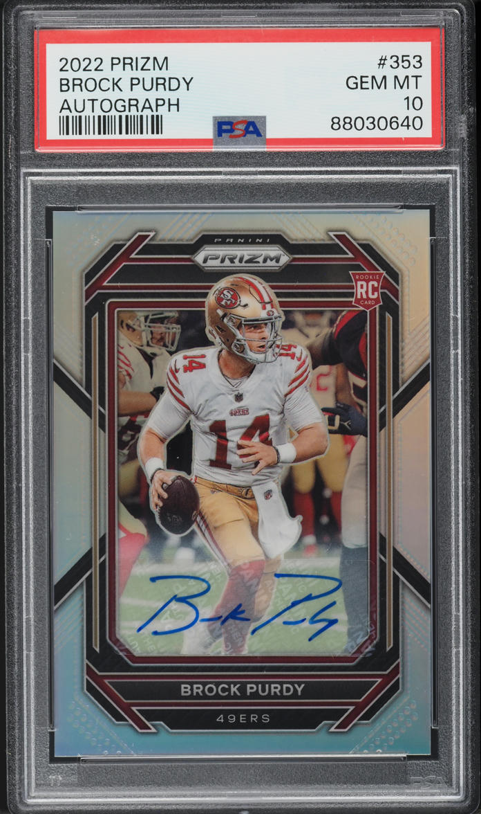2022 Panini Prizm Silver Brock Purdy ROOKIE AUTO #353 PSA 10 GEM MINT