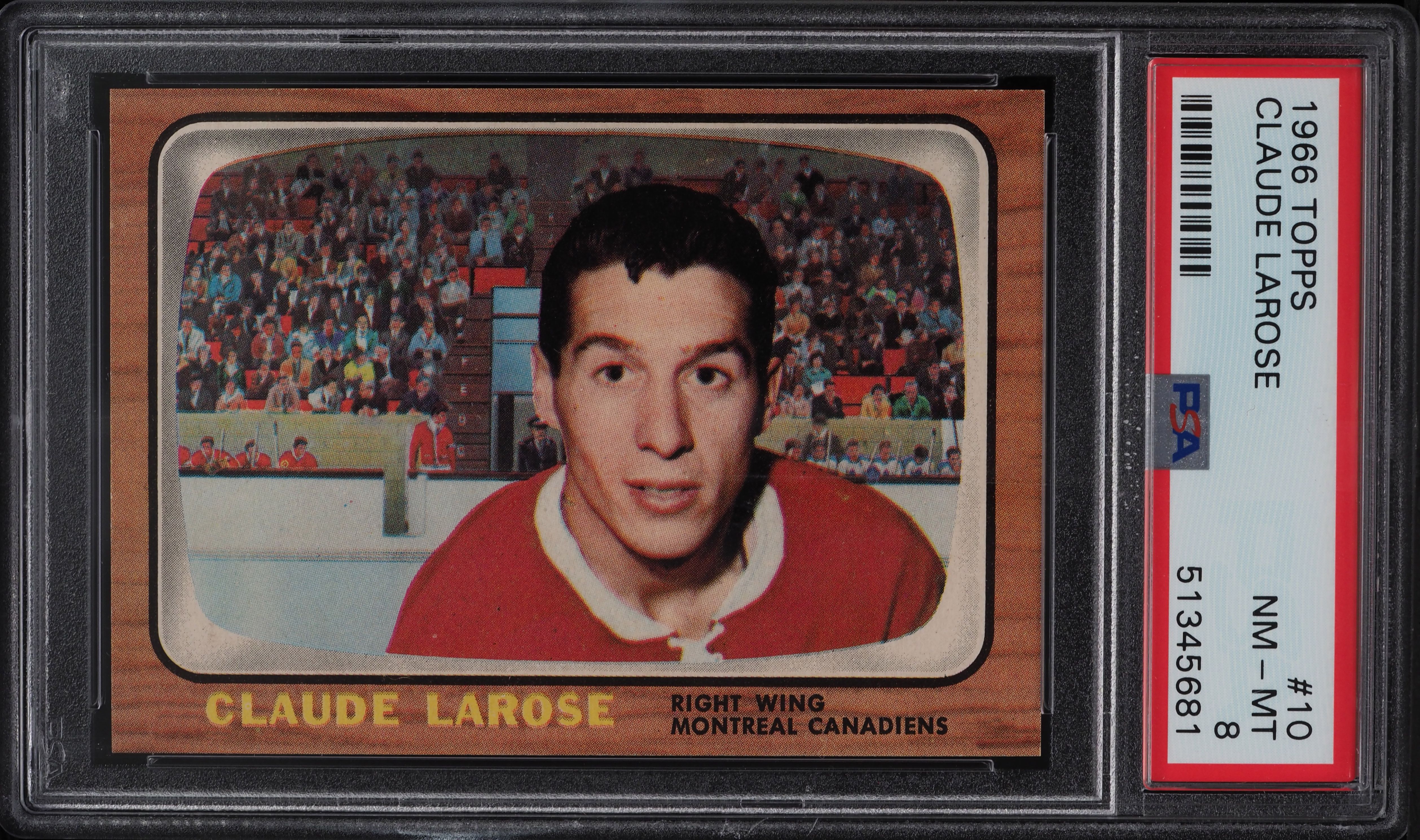 1966 Topps Hockey Claude Larose #10 PSA 8 NMMT