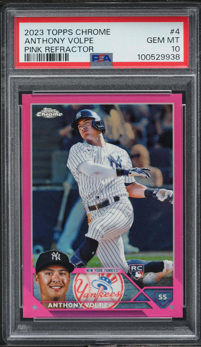 2023 Topps Chrome Pink Refractor Anthony Volpe ROOKIE #4 PSA 10 GEM MINT