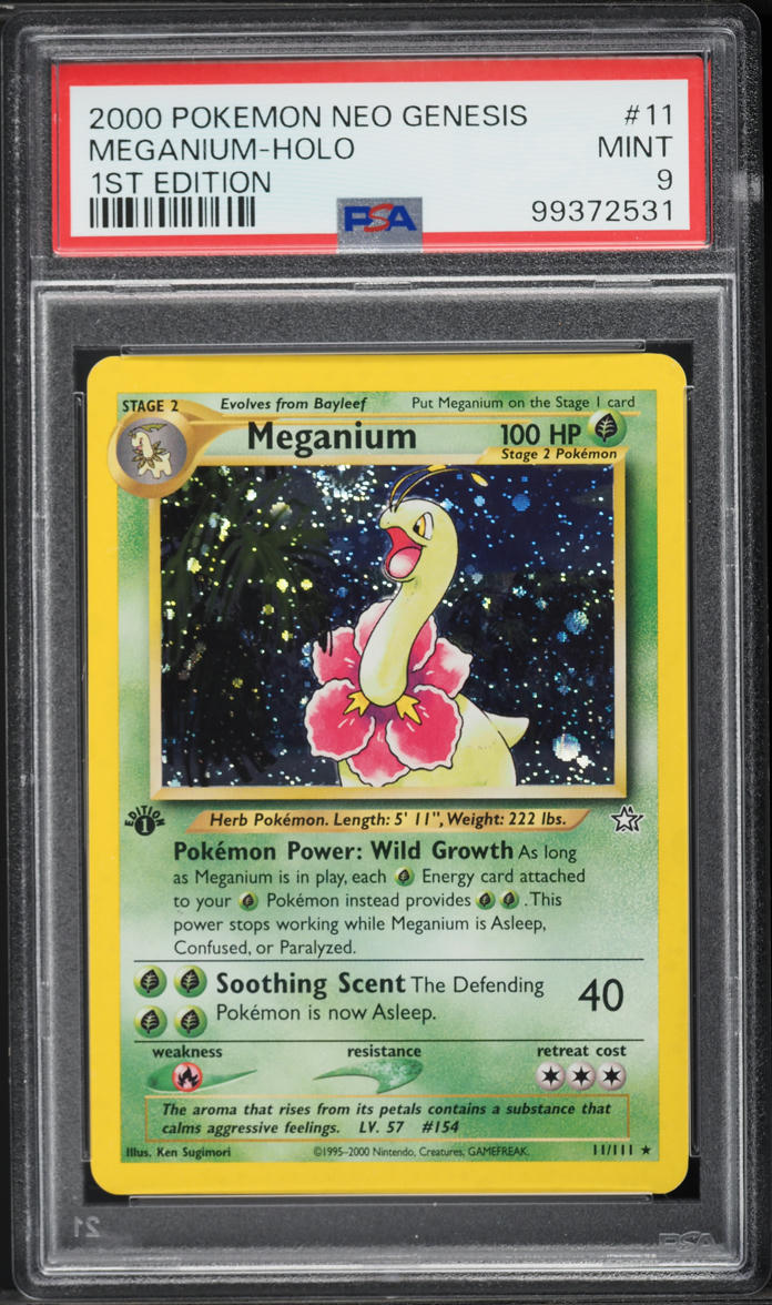 2000 Pokemon Neo Genesis 1st Edition Holo Meganium #11 PSA 9 MINT