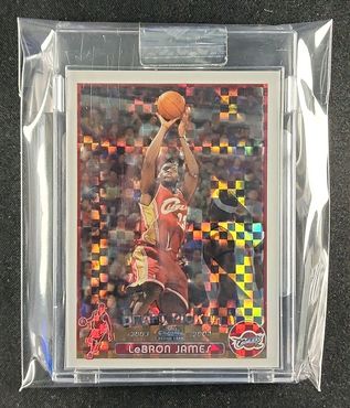 2003 Topps Chrome Xfractor LeBron James ROOKIE /220 #111 MBA AUTH