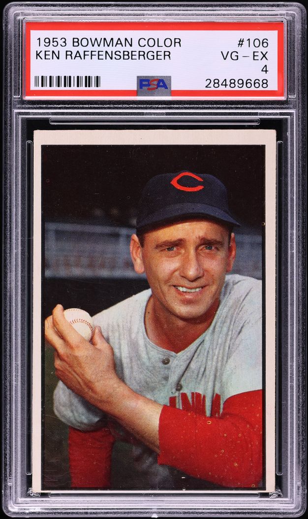 1953 Bowman Color Ken Raffensberger #106 PSA 4 VGEX