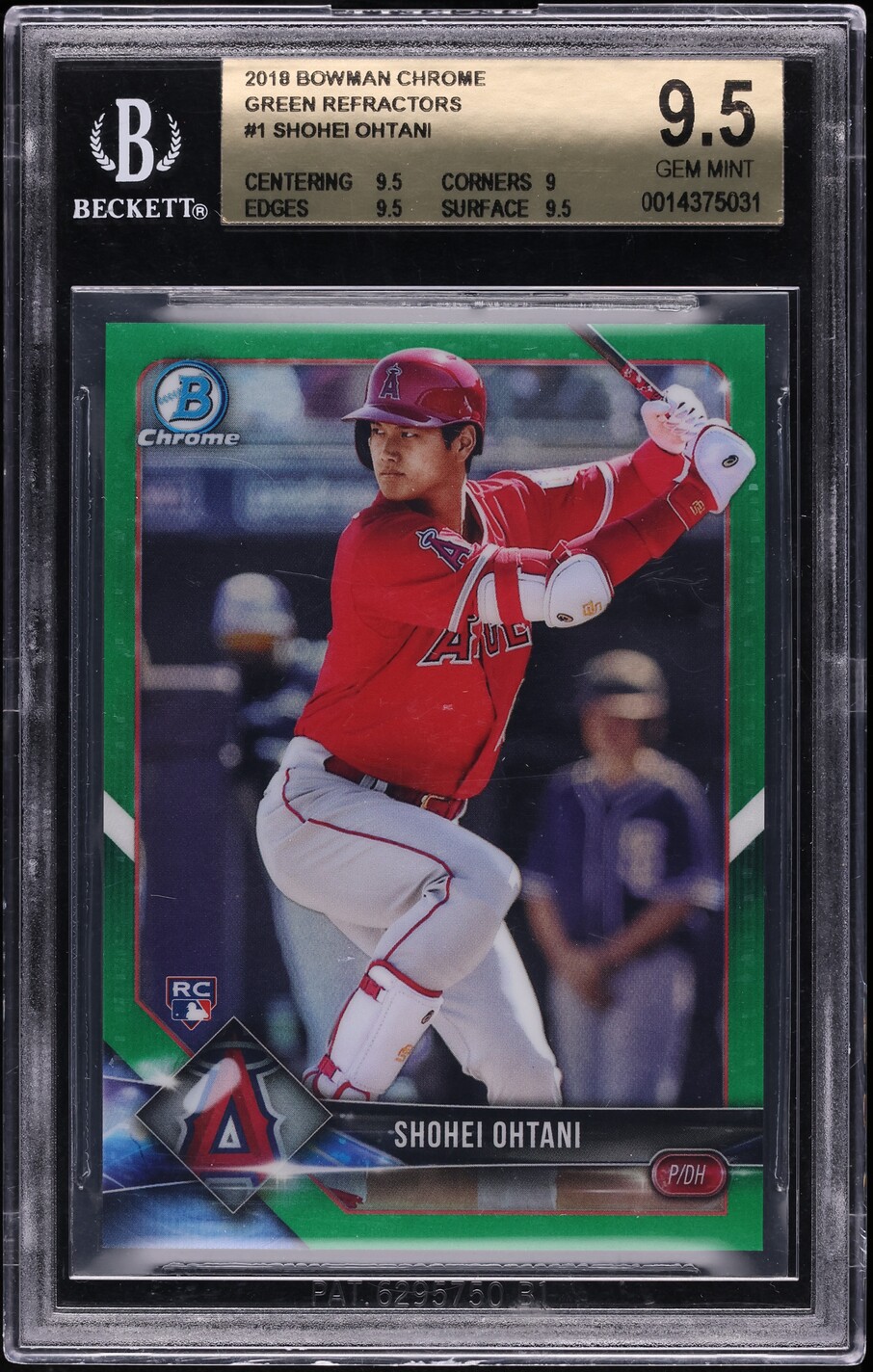 2018 Bowman Chrome Green Refractor Shohei Ohtani ROOKIE /99 #1 BGS 9.5 GEM MINT