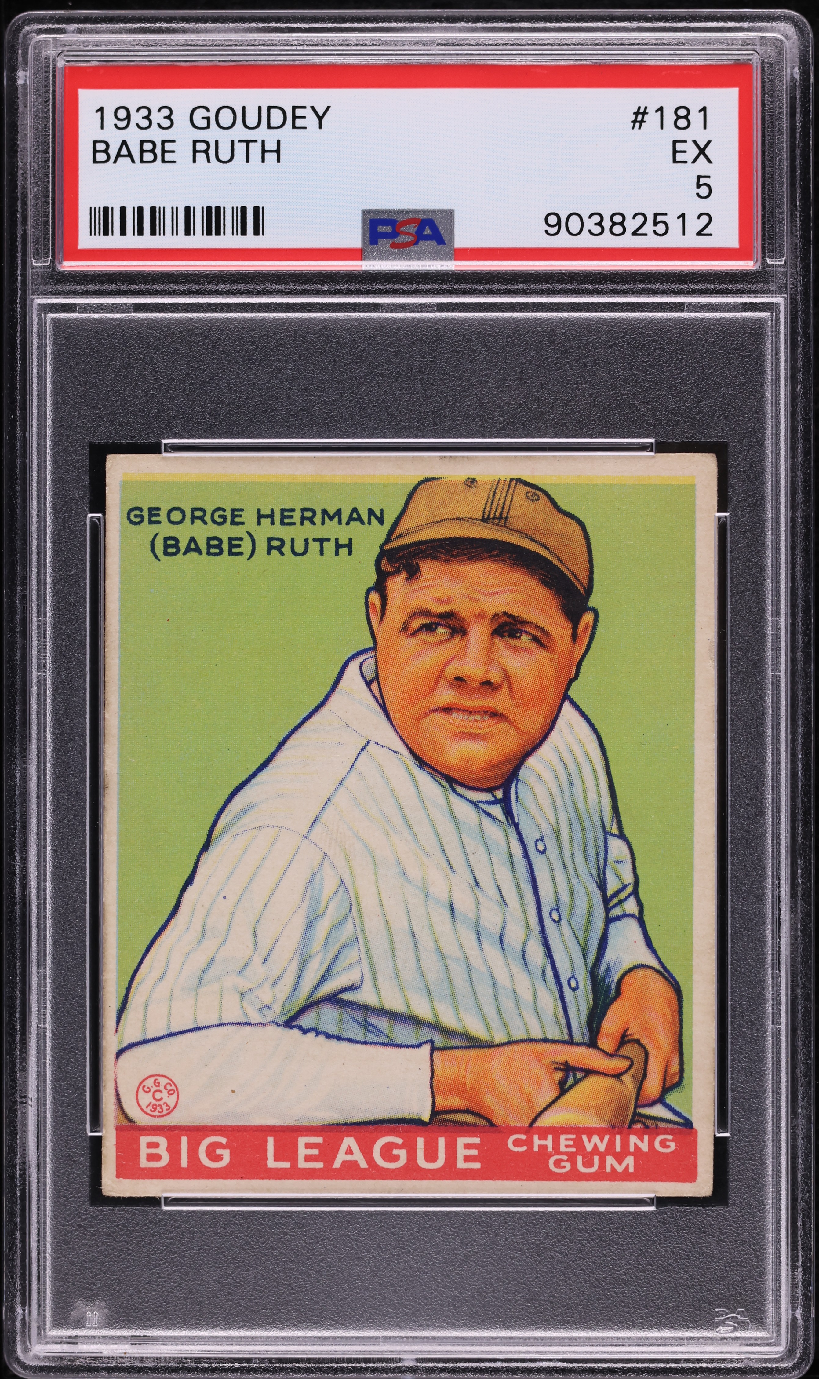 1933 Goudey Babe Ruth #181 PSA 5 EX