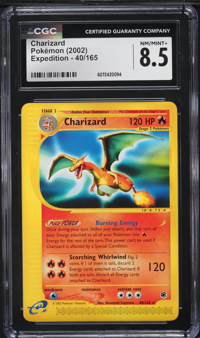 2002 Pokemon Expedition Charizard #40 CGC 8.5 NM-MT+