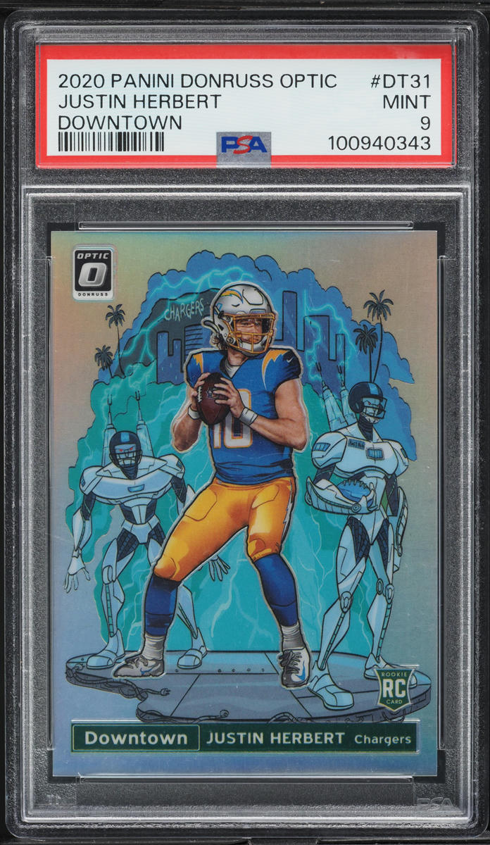 2020 Donruss Optic Downtown Justin Herbert ROOKIE #DT-31 PSA 9 MINT