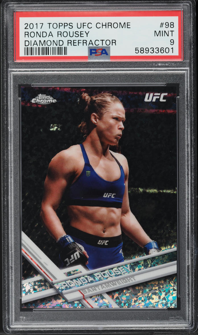 2017 Topps UFC Chrome Diamond Refractor Ronda Rousey #98 PSA 9 MINT