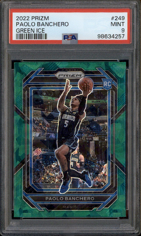 2022 Panini Prizm Green Ice #249 Paolo Banchero RC PSA 9