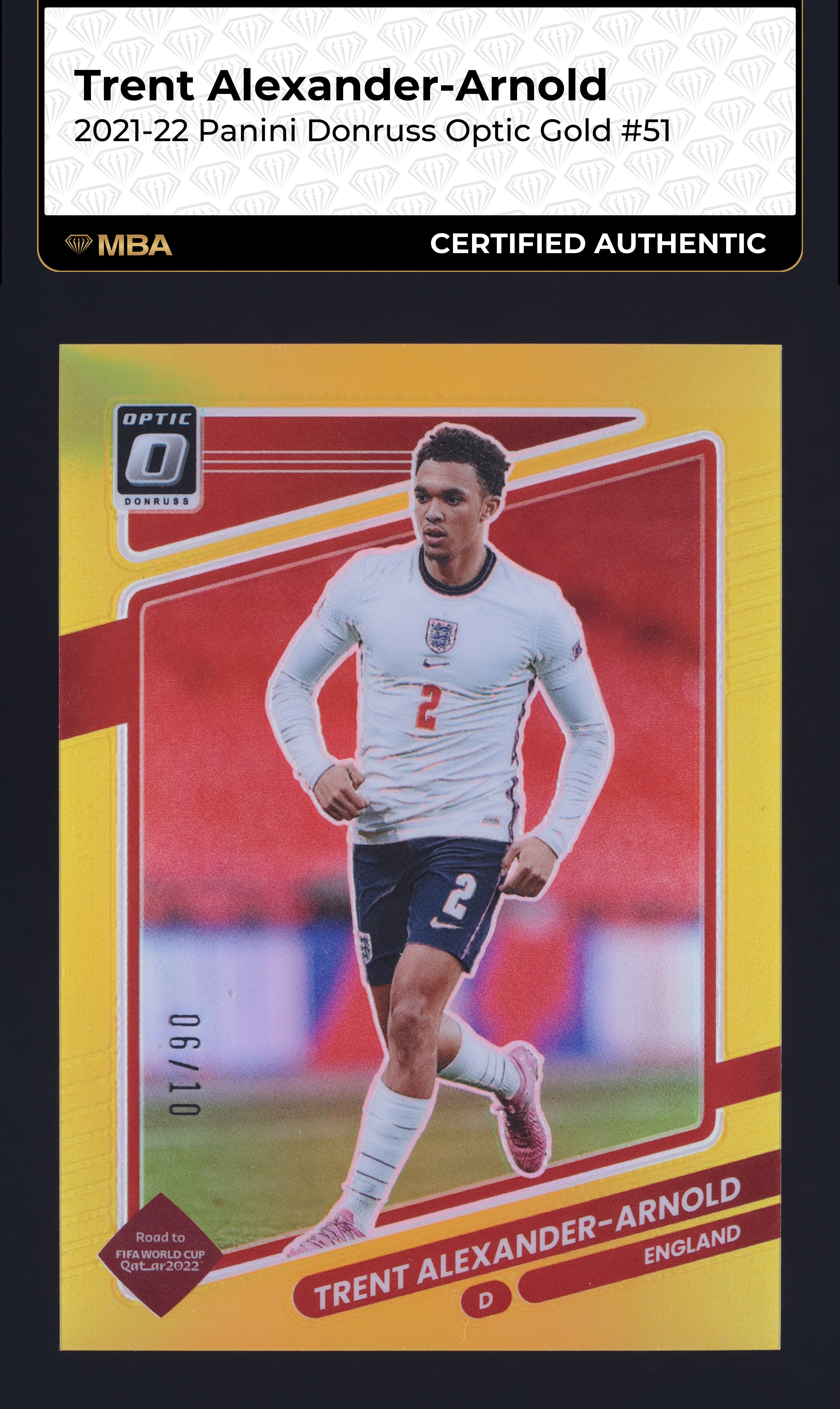 2021 Donruss Optic Gold Trent Alexander-Arnold /10 #51 MBA AUTH