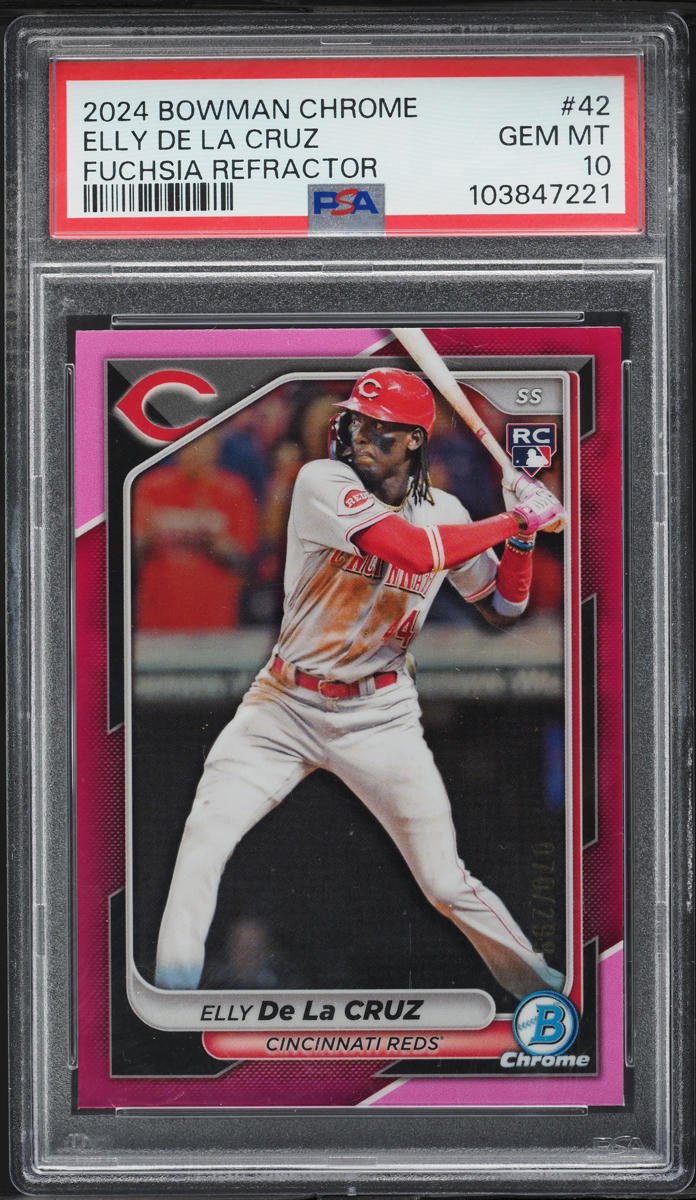 2024 Bowman Chrome Fuchsia Refractor Elly De La Cruz ROOKIE /299 #42 PSA 10 GEM
