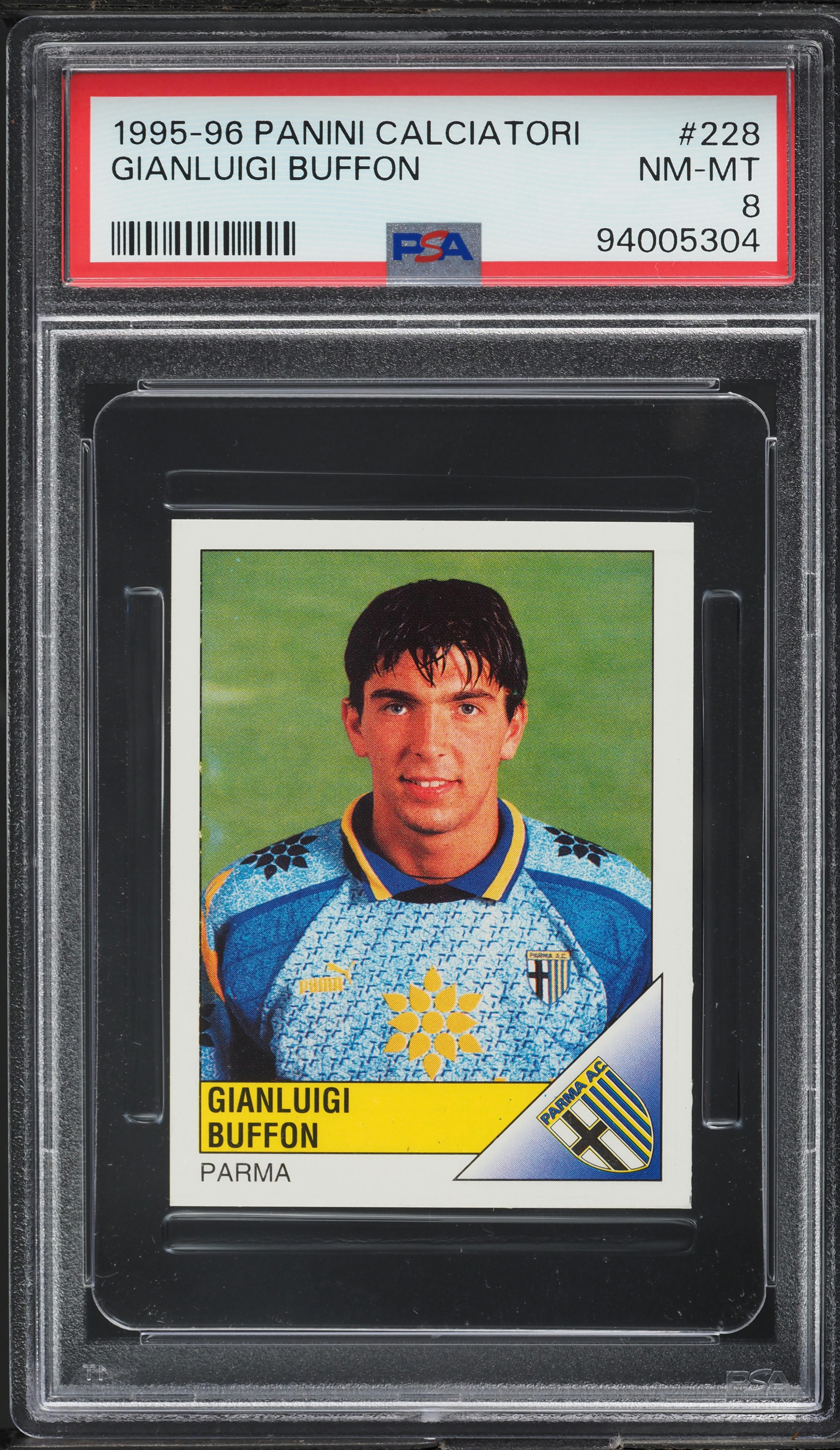 1995 Panini Calciatori Soccer Gianluigi Buffon ROOKIE #228 PSA 8 NM-MT
