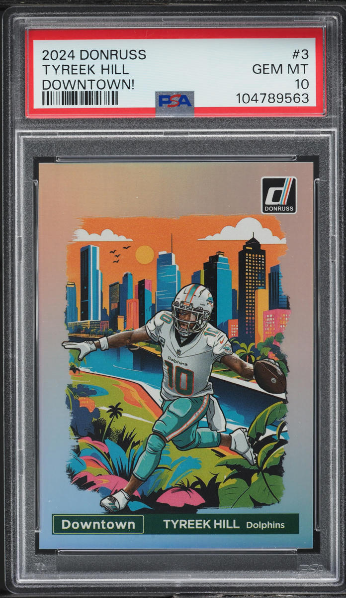 2024 Panini Donruss Downtown Tyreek Hill #3 PSA 10 GEM MINT