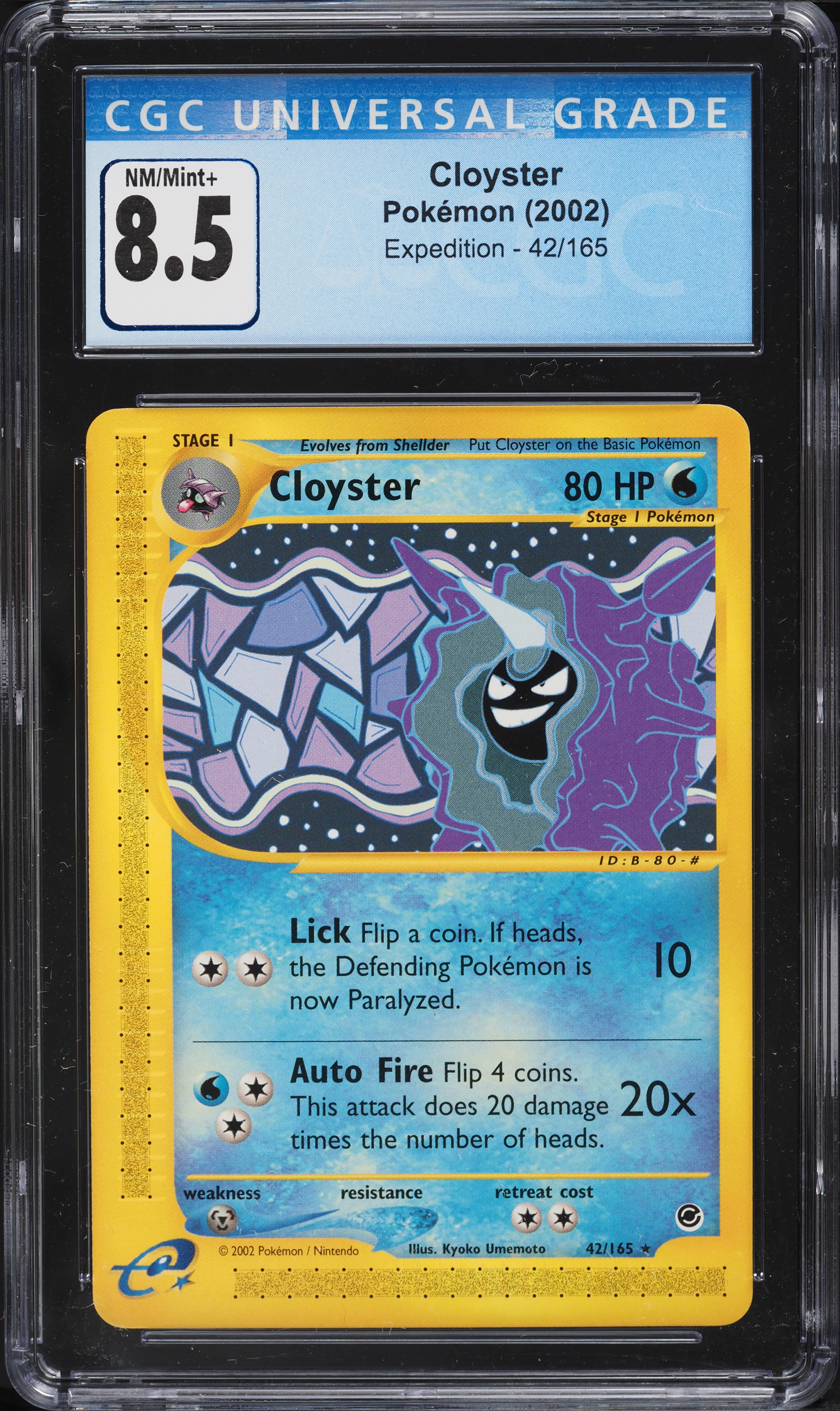 2002 Pokemon Expedition Cloyster #42 CGC 8.5 NM-MT+